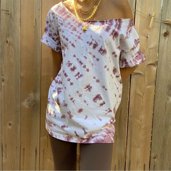 Dusty rose tie dyed t-shirt - Picture 5 of 5